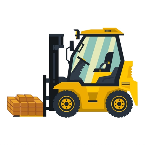 Construction Theme Forklift Machine Transparent Sticker